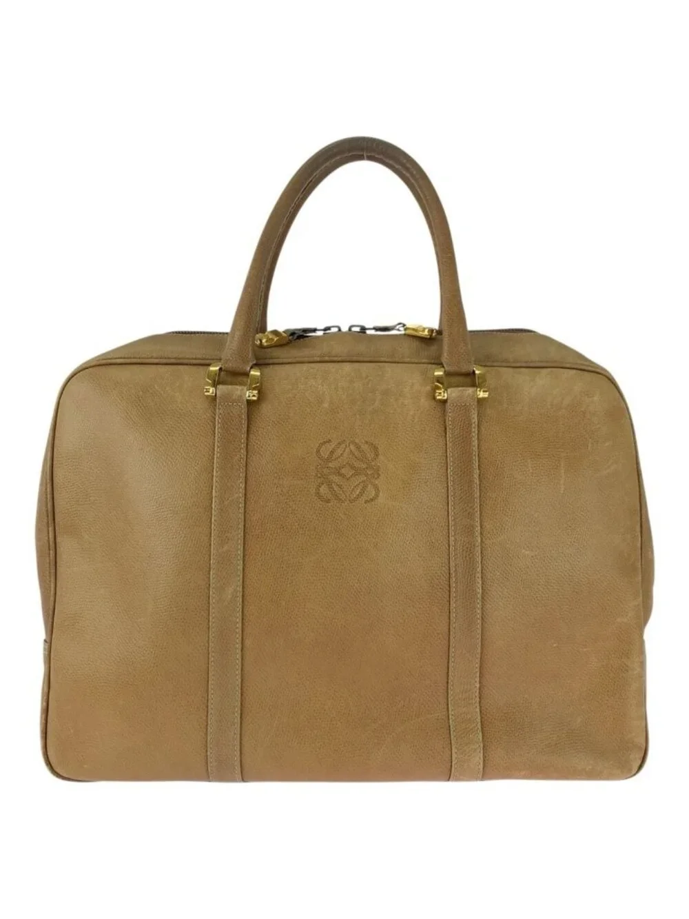 Loewe Gram Beige Gold Leather Business Briefcase